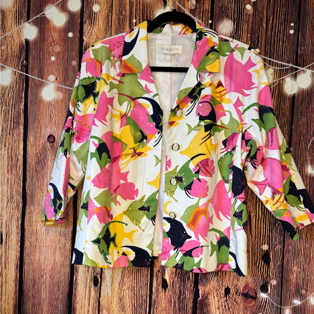 Susan Bristol Multicolor Abstract Blazer